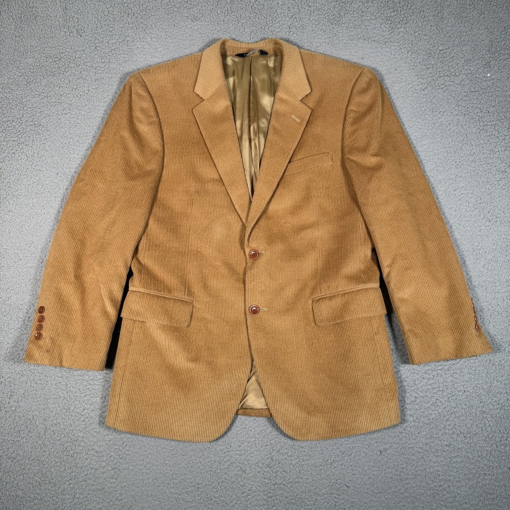 Jos A Back Blazer Mens 41R Brown Corduroy Jacket Sportcoat Silk Wool Blend